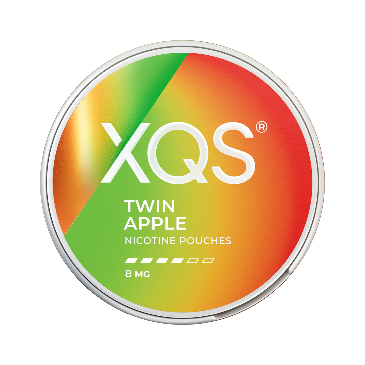 XQS Twin Apple 8mg can, front