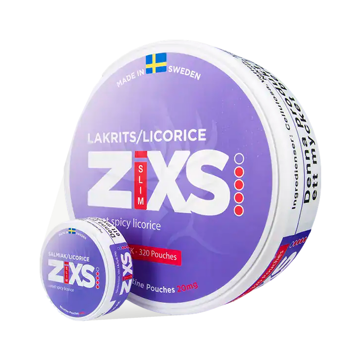 Zixs Licorice Slim Jumbo Can can, front