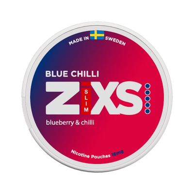 Zixs Blue Chilli Slim can, front