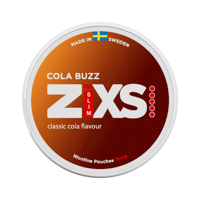 Zixs Cola Buzz Slim can, front