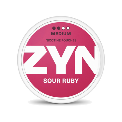 ZYN Sour Ruby Slim 6mg (S2) — 6 mg per pouch — genuine product photograph, centred square image